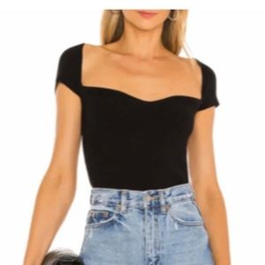 Black half sleeve top from Superdown. Condition: very good